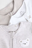 Next Baby % 100 Pamuklu Gri Ayı Desenli 3’lü Tulum Set