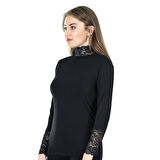 MARSiLYAN- Balıkçı Yaka Dantelli Kadın Tişört 278