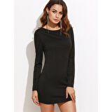 MARSiLYAN- B101321 Sırt Dekolteli Uzun Kollu Mini Elbise