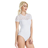 MARSiLYAN- Yarım Kol Dantelli Kadın Body 338