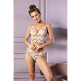 Dantel Li Kaplı Desteksiz  Bralet Slip Külot Takım (brf32031)