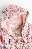 Next Baby Pembe Çiçek Desenli  Tam Polar Astarlı Kapitone  Astronot Tulum