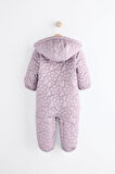 Next Baby Lila Çiçek Desenli  Tam Polar Astarlı Kapitone  Astronot Tulum
