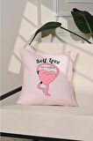Self Love Yoga Kalpli İllüstrasyon Kırlent Kılıfı – 43x43cm