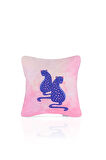 Pink Jungle İllüstratif Leopar Desenli Kırlent Kılıfı – 43x43cm