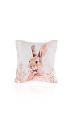 Blossom Bunny Pembe Fiyonklu Tavşan Kırlent Kılıfı – 43x43cm