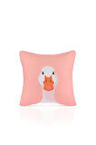 Duck Face Sevimli Kaz İllüstrasyonlu Pembe Kırlent Kılıfı – 43x43cm
