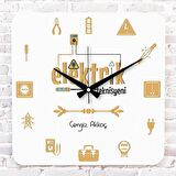 Elektrik Teknisyenine Hediye Ahşap Saat 33cm KA01-1010