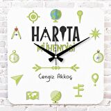 Harita Mühendisine Hediye Ahşap Saat 33cm KA01-1020