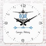 Uçak Mühendisine Hediye Ahşap Saat 33cm KA01-1026