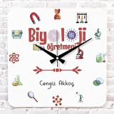 Biyoloji Öğretmenine Hediye Ahşap Saat 33cm KA01-1036