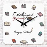 Edebiyat Öğretmenine Hediye Ahşap Saat 33cm KA01-1039