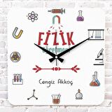 Fizik Öğretmenine Hediye Ahşap Saat 33cm KA01-1044