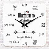 Matematik Öğretmenine Hediye Ahşap Saat 33cm KA01-1050
