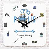 Polise Hediye Ahşap Saat 33cm KA01-1072