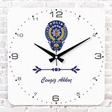 Polise Hediye Ahşap Saat 33cm KA01-1073