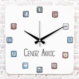 Kişiye Özel Webtimer Hediye Ahşap Saat 33cm KA01-1111