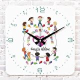 Çocuk Gelişimi Öğretmenine Hediye Ahşap Saat 33cm KA01-1117