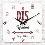 Diş Hekimine Hediye Ahşap Saat 33cm KA01-1120