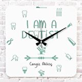 Diş Hekimine Hediye Ahşap Saat 33cm KA01-1124