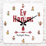 Ev Hanımına Hediye Ahşap Saat 33cm KA01-1137