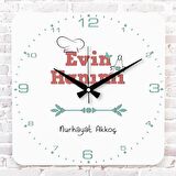 Ev Hanımına Hediye Ahşap Saat 33cm KA01-1138