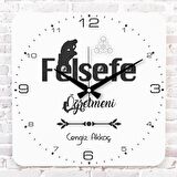 Felsefe Öğretmenine Hediye Ahşap Saat 33cm KA01-1139