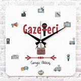 Gazeteciye Hediye Ahşap Saat 33cm KA01-1146