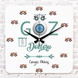 Göz Doktoruna Hediye Ahşap Saat 33cm KA01-1152