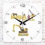 İnşaat Mühendisine Hediye Ahşap Saat 33cm KA01-1172
