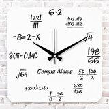 Matematik Öğretmenine Hediye Ahşap Saat 33cm KA01-1229