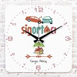 Sigortacıya Hediye Ahşap Saat 33cm KA01-1248