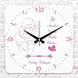 Anneler Günü Hediyesi Ahşap Saat 33cm KA01-1272