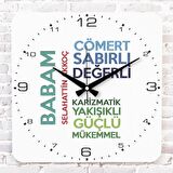 Babalar Günü Hediyesi Ahşap Saat 33cm KA01-1287