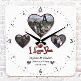 Sevgililer Günü Hediyesi Fotoğraflı Ahşap Saat 33cm KA01-1304