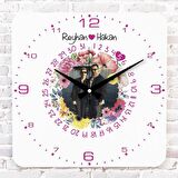 Sevgililer Günü Hediyesi Fotoğraflı Ahşap Saat 33cm KA01-1305
