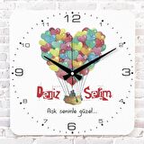 Sevgililer Günü Hediyesi Ahşap Saat 33cm KA01-1333