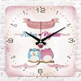 Sevgililer Günü Hediyesi Ahşap Saat 33cm KA01-1337