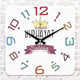 Kişiye Özel Sultan Tasarımlı Ahşap Saat 33cm KA01-1378