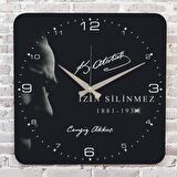 Kişiye Özel Atatürk Tasarımlı Hediye Ahşap Saat 33cm KA01-1466