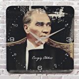 Kişiye Özel Atatürk Tasarımlı Hediye Ahşap Saat 33cm KA01-1470