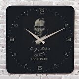 Kişiye Özel Atatürk Tasarımlı Hediye Ahşap Saat 33cm KA01-1478