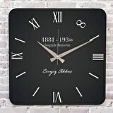 Kişiye Özel Atatürk Tasarımlı Hediye Ahşap Saat 33cm KA01-1480