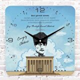 Kişiye Özel Atatürk Tasarımlı Hediye Ahşap Saat 33cm KA01-1482