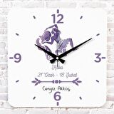 Kova Burcuna Hediye Ahşap Saat 33cm KA01-1503