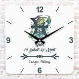 Balık Burcuna Hediye Ahşap Saat 33cm KA01-1522