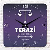 Terazi Burcuna Hediye Ahşap Saat 33cm KA01-1541