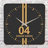 Sarı & Siyah Ağrılılara Özel Ahşap Saat 33cm KA01-1553