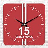 Kırmızı & Beyaz Burdurlulara Özel Ahşap Saat 33cm KA01-1566