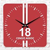 Kırmızı & Beyaz Çankırılılara Özel Ahşap Saat 33cm KA01-1569